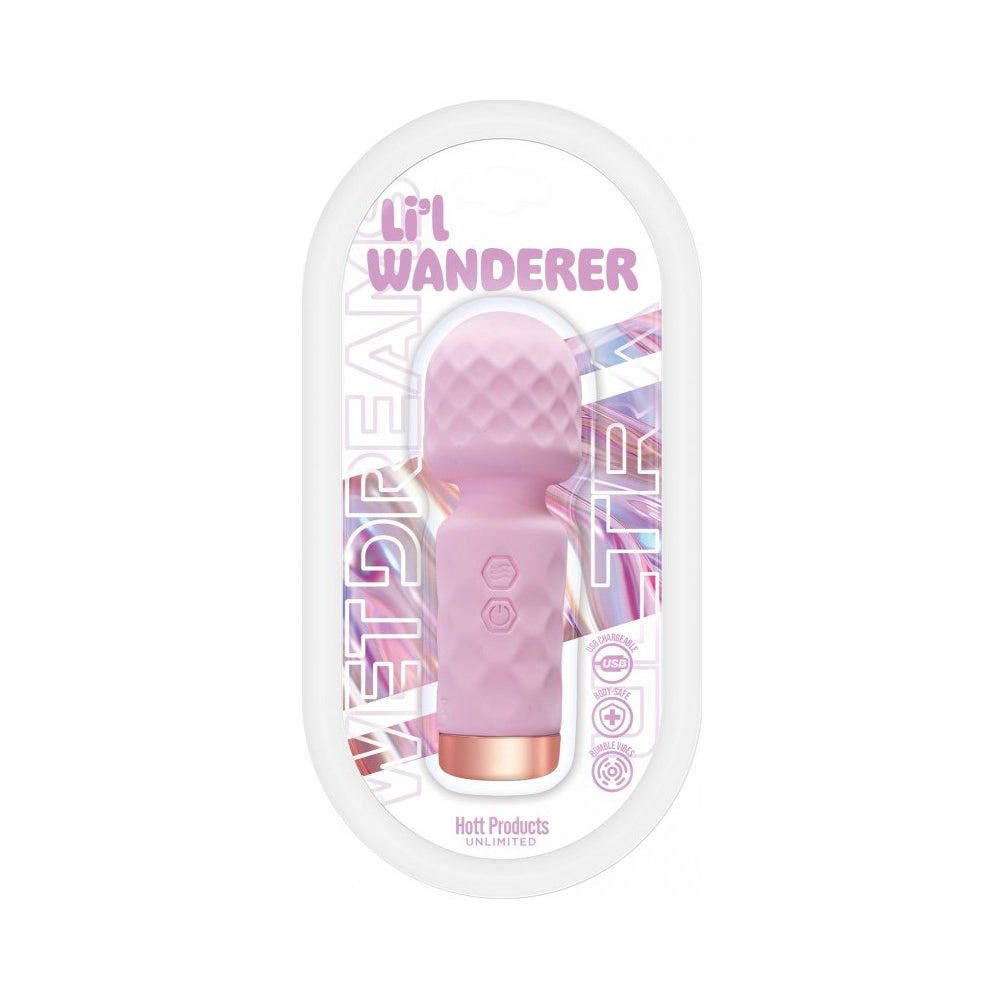 Pink Lil' Wanderer waterproof silicone vibrator with USB charging.
