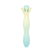 A crown-shaped vibrator with a gradient of yellow to blue.