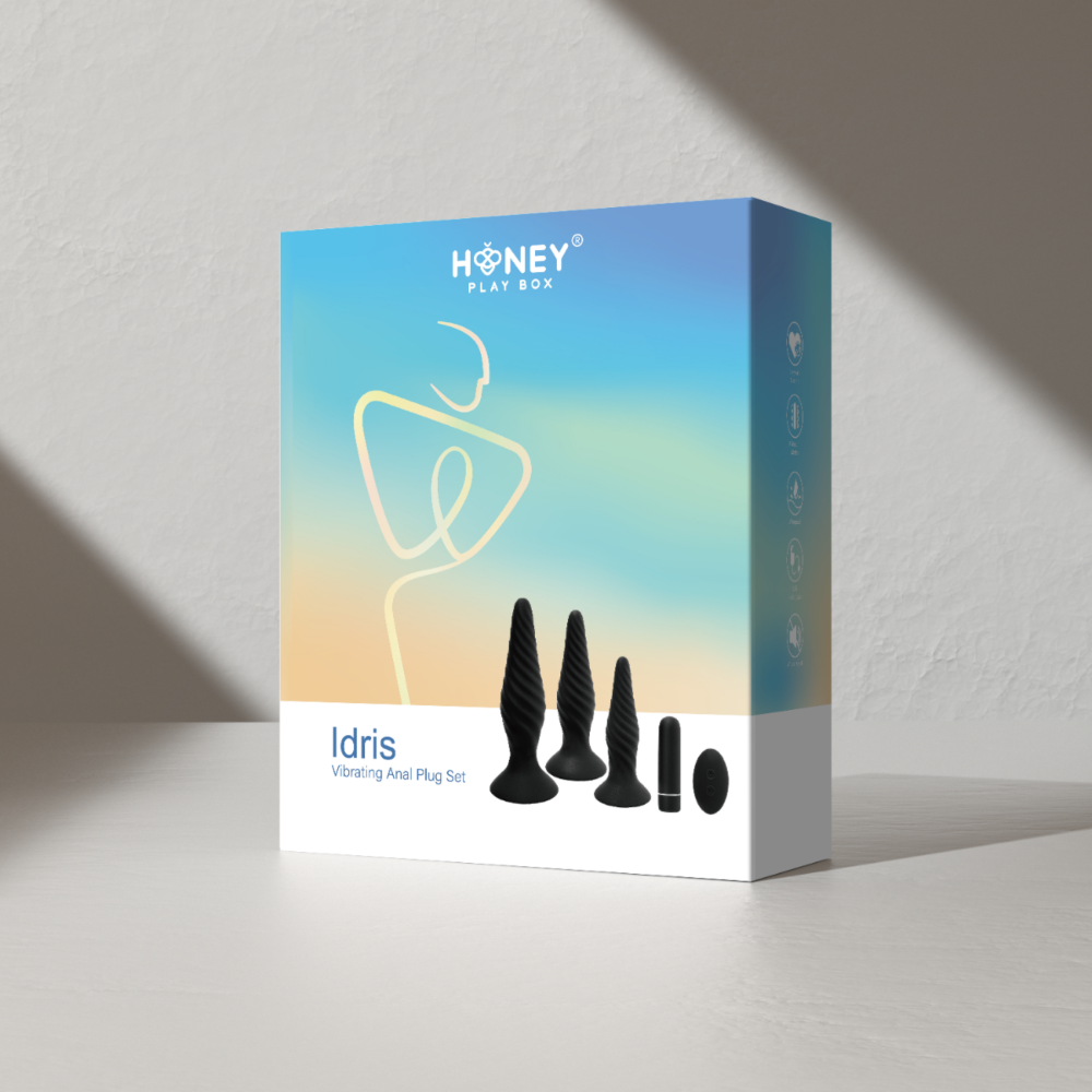 Idris 5-piece remote vibrating anal plug set from Honey Play Box.