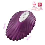 Purple shell-shaped app-enabled magnetic panty vibrator from Honey Play Box.