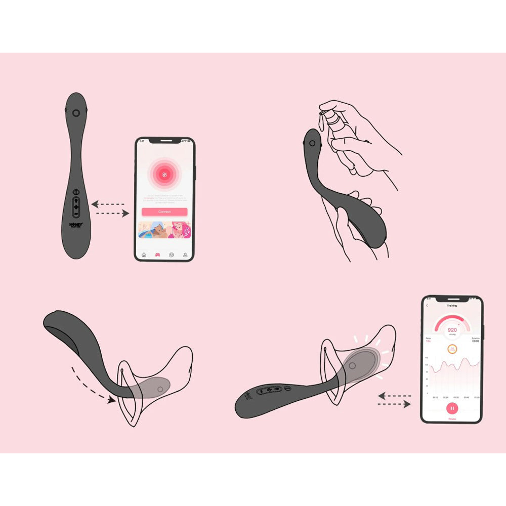 App-enabled inflatable kegel trainer with a smartphone app.
