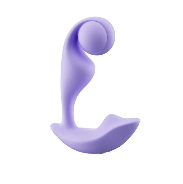 A purple G-spot vibrator with a curved design.