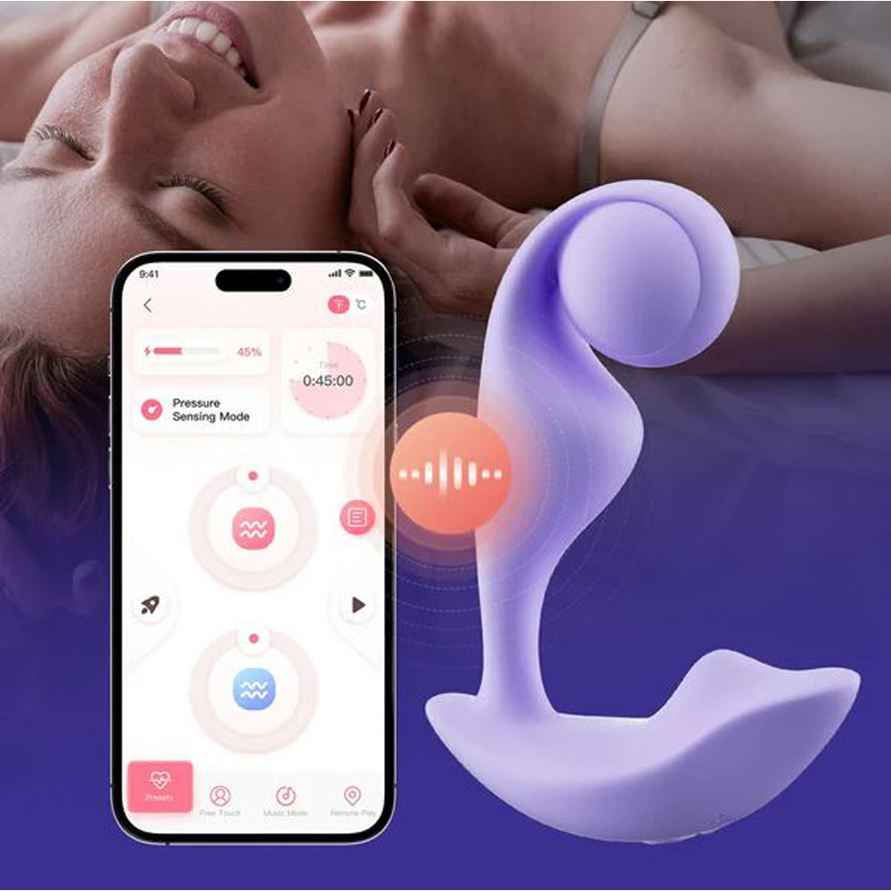 App-enabled G-spot panty vibrator with pressure sensing mode.