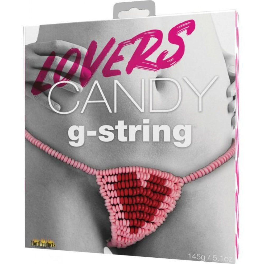 Edible candy heart g-string lingerie on a box.