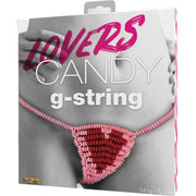 Edible candy heart g-string lingerie on a box.