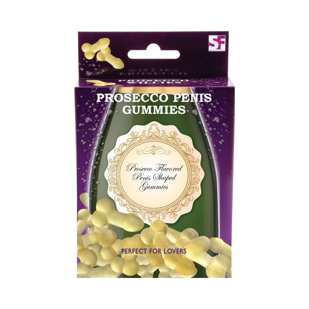 Prosecco flavored penis shaped gummies in a box.