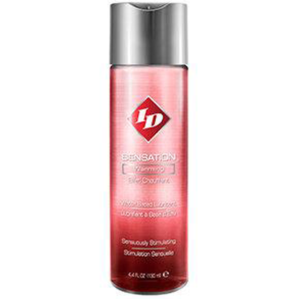 ID Sensation warming water-based lubricant in a pink bottle.