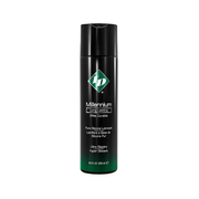 Millennium Long Lasting Silicone Lubricant in a black bottle with green logo.