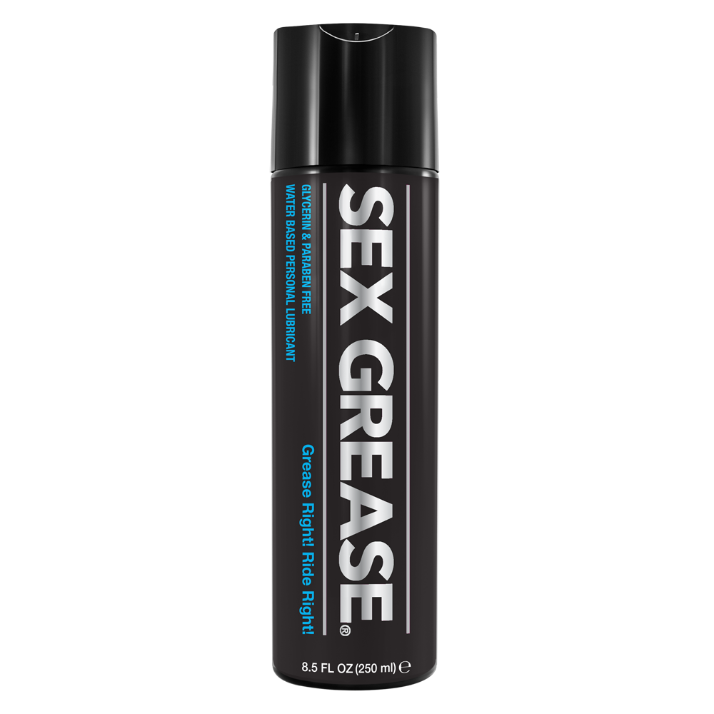 Sex Grease water based personal lubricant in an 8.5oz bottle.