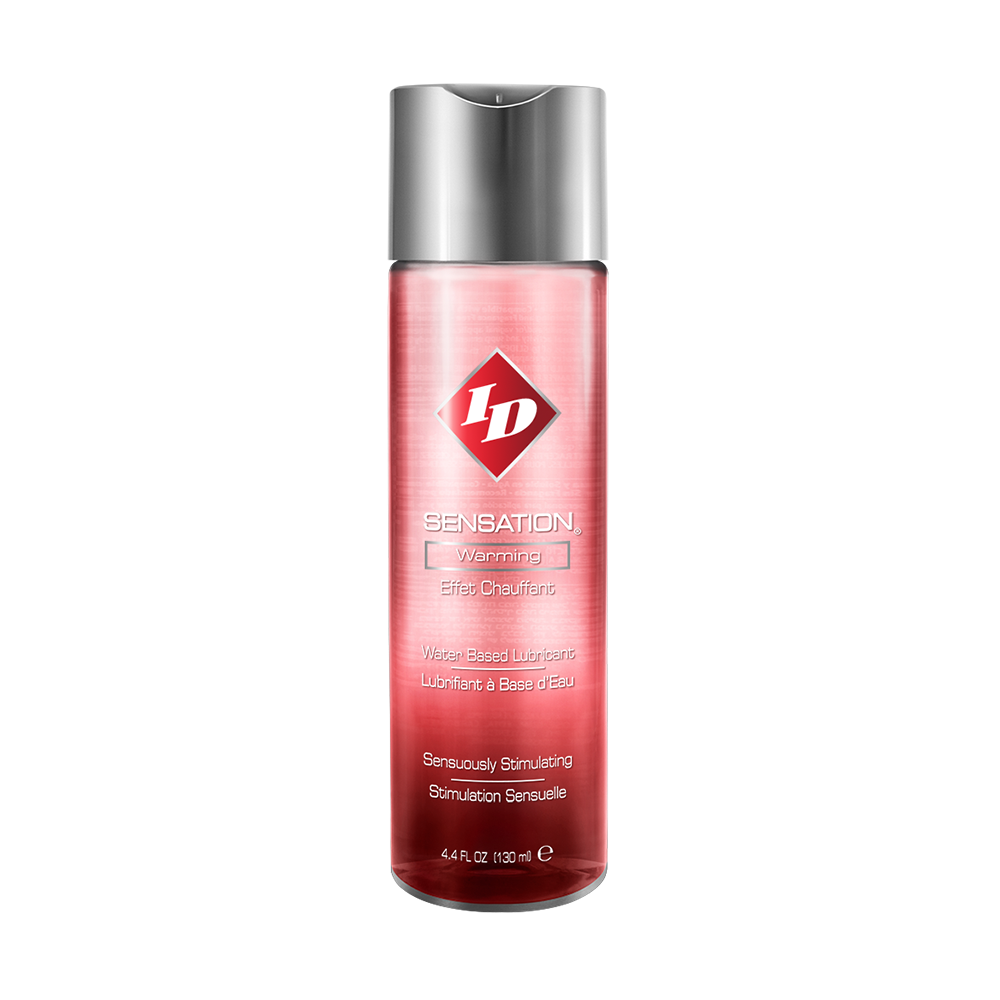 ID Sensation warming water-based lubricant in a pink bottle.