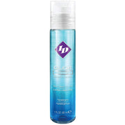 ID Glide water-based lubricant in a clear bottle with a blue gradient label.
