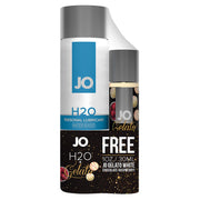 JO H2O and White Chocolate Raspberry water-based lubricant set.
