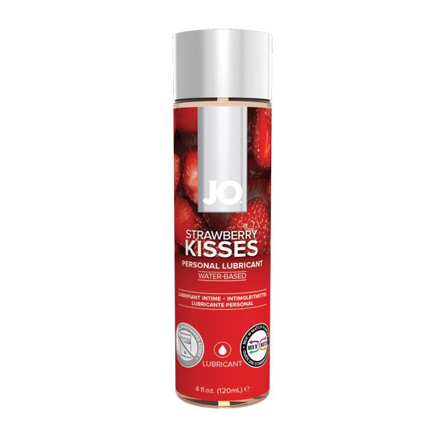 JO Strawberry Kisses water-based personal lubricant in a 4oz bottle.