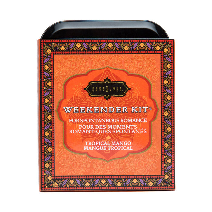 Kama Sutra Tropical Mango Weekender Kit with massage oil.