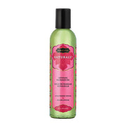 Kama Sutra Naturals Strawberry Divine sensual massage oil in a green bottle.