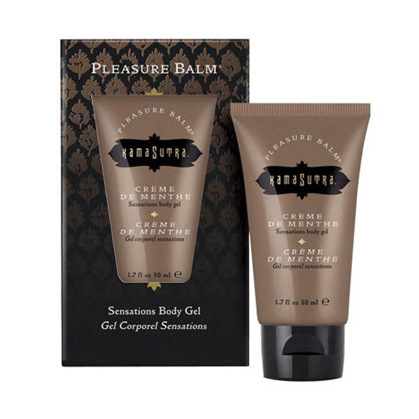 Kama Sutra Crème de Menthe Sensations Body Gel in a tube and box.