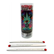 Hash It Out conversation game in a clear tube with discussion sticks.