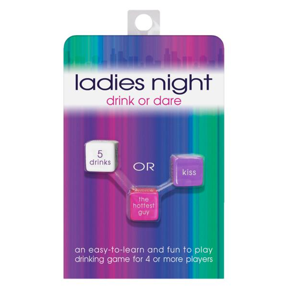 Ladies Night Drink or Dare dice game with three dice.
