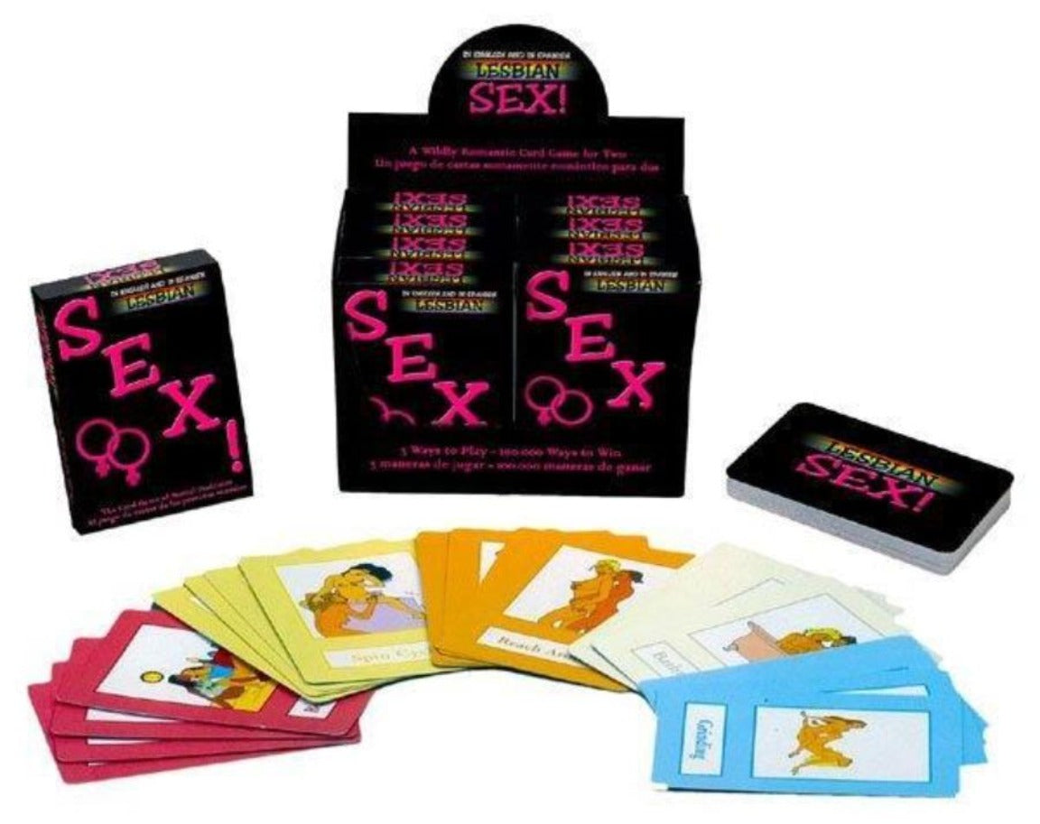 Lesbian Sex card game with fantasy and position cards.