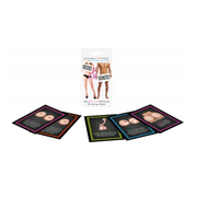 Boobs & Boners adult drinking card game with cards showing body parts and text.