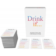 Drink If... card game with 1200 prompts and a stack of cards.