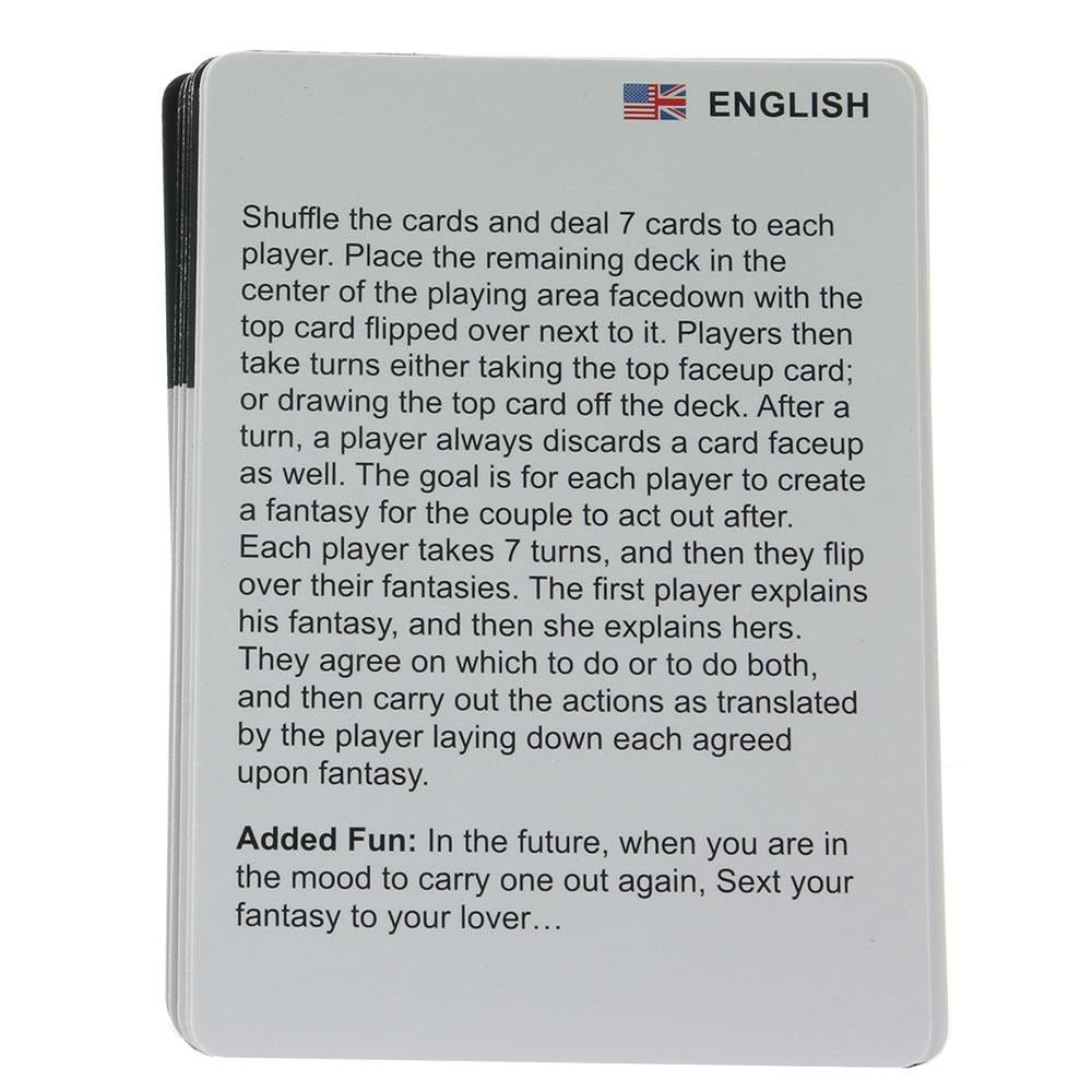 Card game with English instructions and a British flag icon.