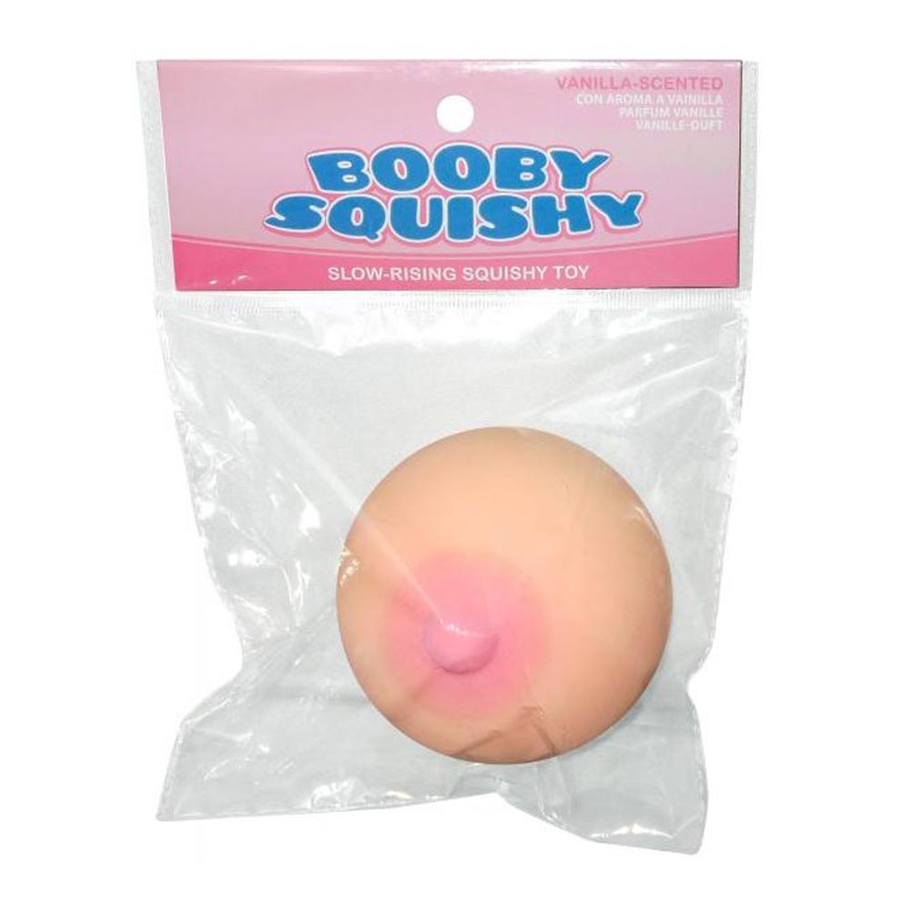 A vanilla-scented, slow-rising squishy toy shaped like a breast.