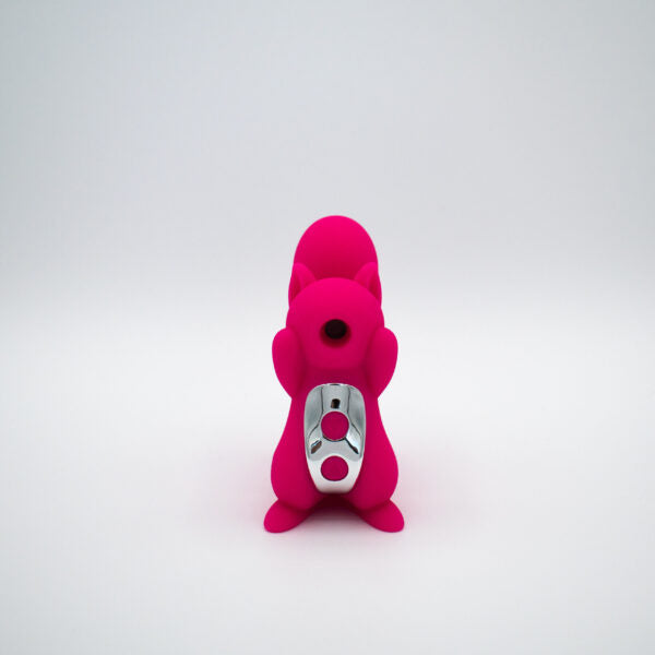 Pink squirrel-shaped vibrator with air pulse and G-spot stimulation.