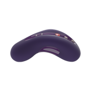 Curved purple vibrating massager with buttons.
