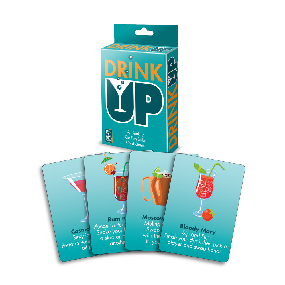 Drink Up Go Fish Style Drinking Card Game with cocktail cards.