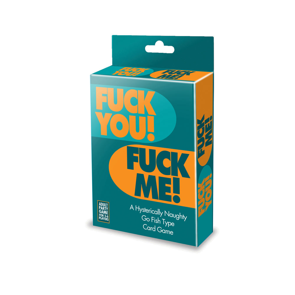Fuck You Fuck Me card game box with bold text.