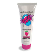 A tube of strawberry flavored lickable lube with "Smack Tarts" branding.