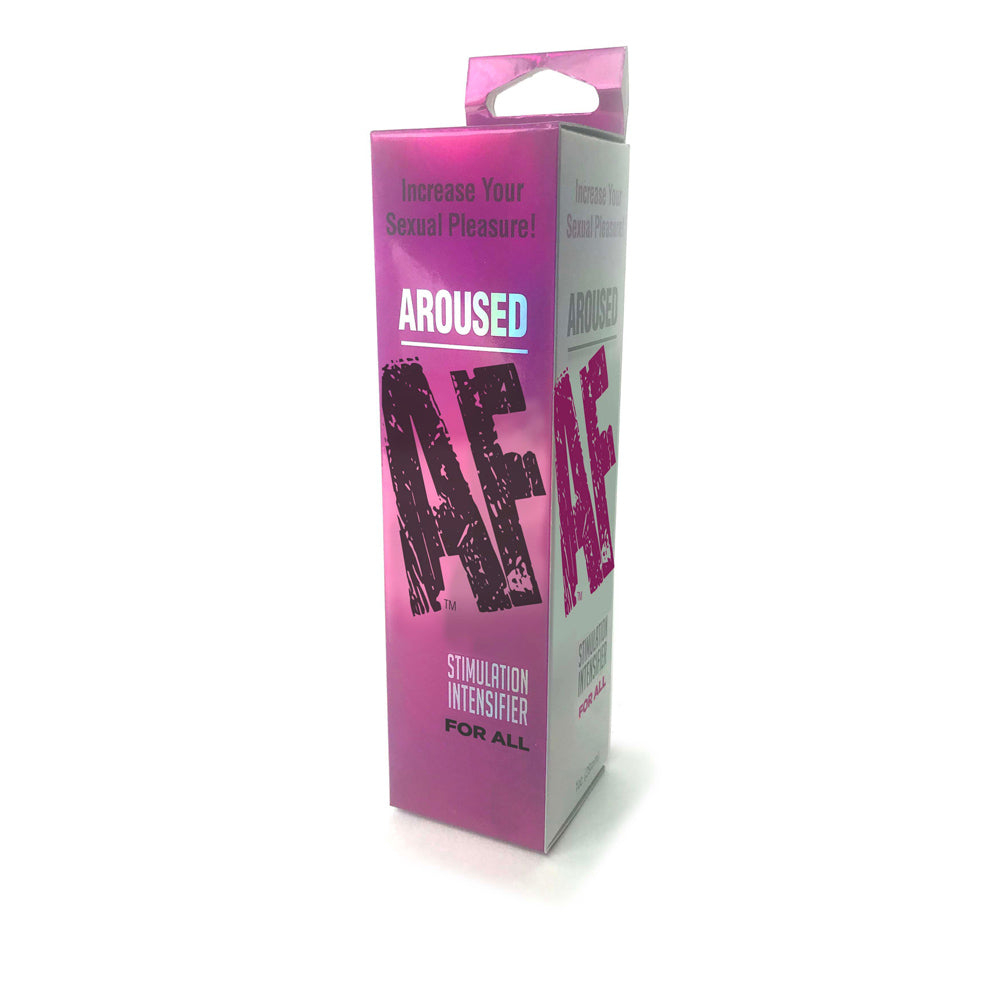 Aroused AF sexual stimulation cream box with "Increase Your Sexual Pleasure" text.