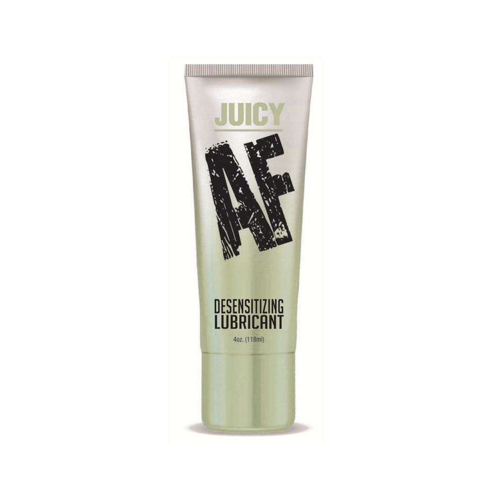 A tube of Juicy AF desensitizing lubricant.