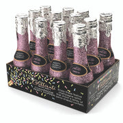A box of 12 pink glitter penis-shaped confetti party poppers.