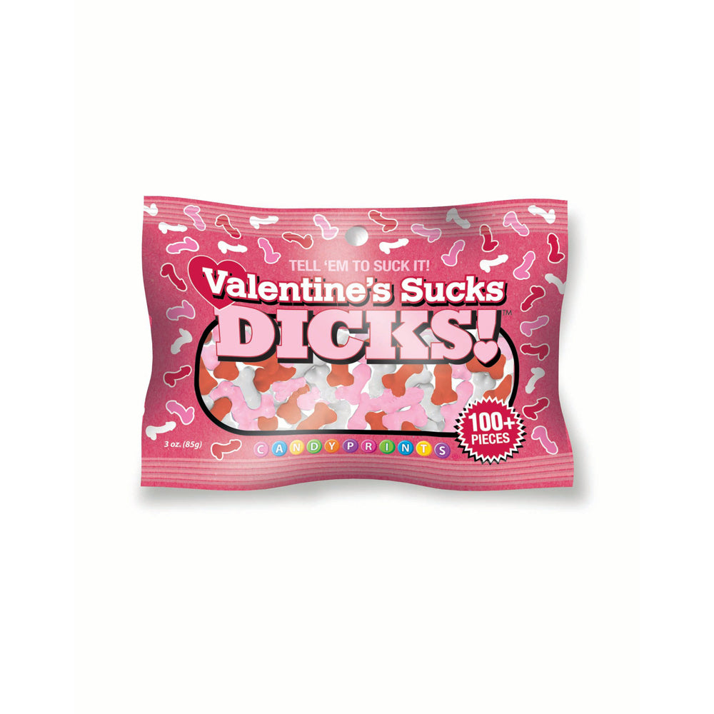 Bag of Valentine's Sucks Dicks novelty candy with 100+ pieces.