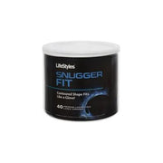 A jar of 40 LifeStyles Snugger Fit latex condoms.