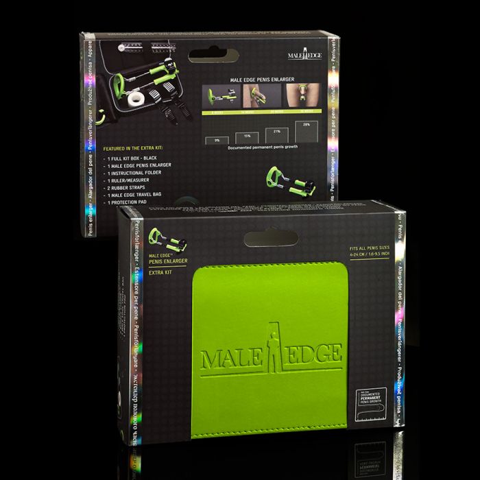 MaleEdge penis extender enlargement kit with travel bag.