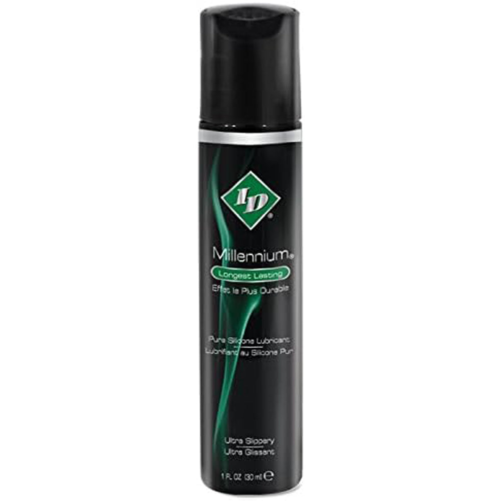 ID Millennium Silicone Lubricant bottle with green accents.