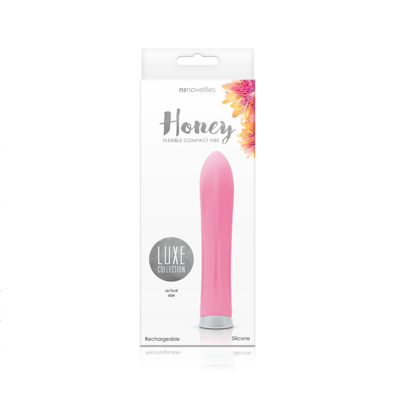 Pink Honey Rechargeable Silicone Vibrator by NS Novelties.