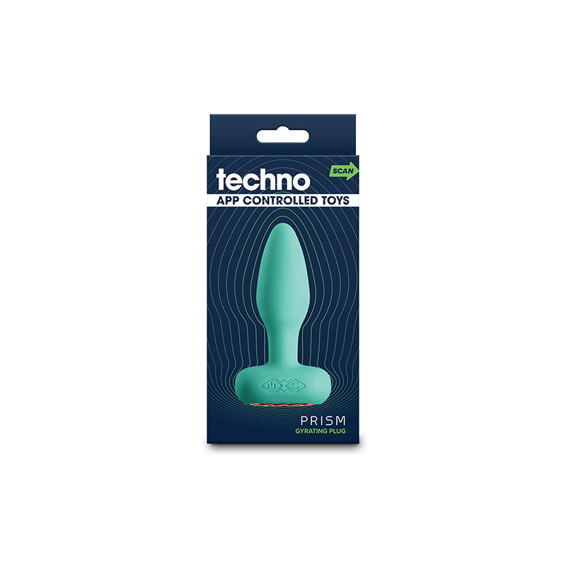 Teal Prism app-controlled vibrating anal plug in its packaging.