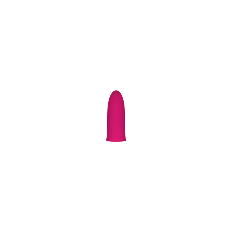 Pink mini rechargeable vibrator with a rounded tip.