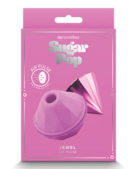 Sugar Pop Jewel air pulse clitoral stimulator in pink, shown in retail packaging