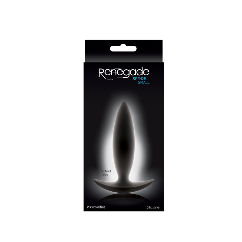 Renegade Spade Small Silicone Anal Plug in packaging.