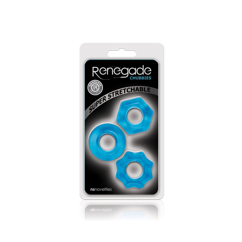 Renegade Chubbies blue elastic stackable rings.