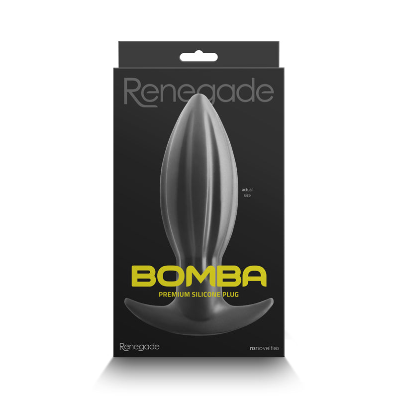 Renegade Bomba large soft silicone plug in its packaging.