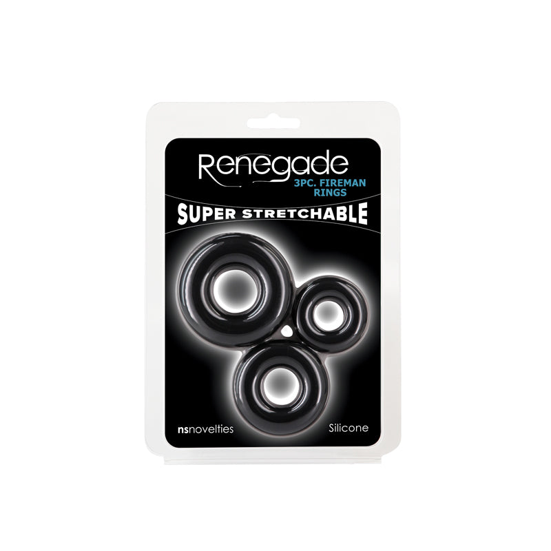 Renegade 3-piece silicone fireman rings set.