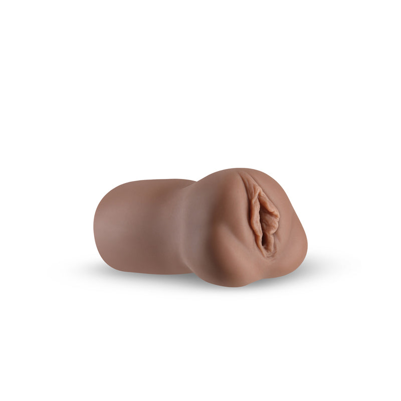 Realistic TPE male masturbator with textured interior.