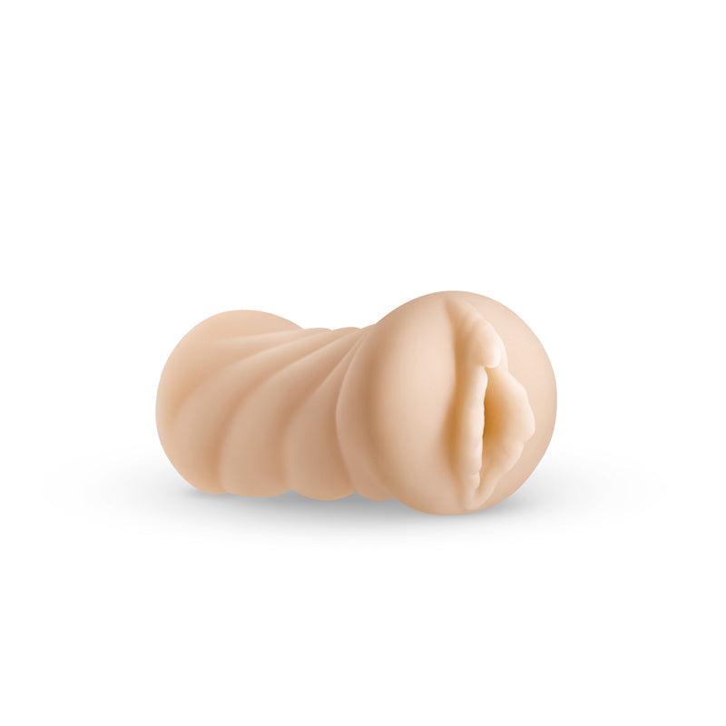 Realistic TPE male masturbator with a textured interior.