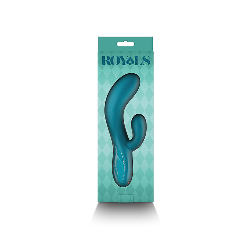 Regent rechargeable silicone vibrator in metallic green.